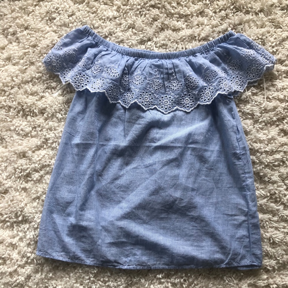 Embroidered off-the-shoulder top